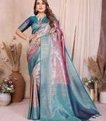 pink color heavy rich banarasi tissue silk blend blend for ceremonial traditional looks