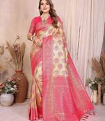 cream color heavy rich banarasi tissue silk blend blend for ceremonial traditional looks
