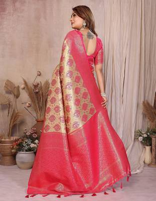 cream heavy rich faux banarasi tissue silk blend blend ceremonial traditional looks 3