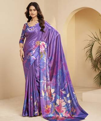 mauve malai crepe art silk blend digital printed ethnic partywear saree 1