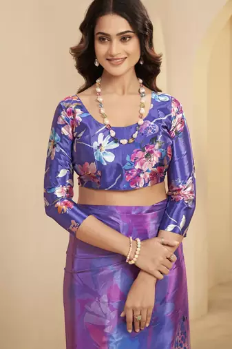 mauve malai crepe art silk blend digital printed ethnic partywear saree