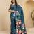 blue color malai crepe art silk designer digital printed ethnic partywear saree