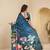 blue color malai crepe art silk designer digital printed ethnic partywear saree