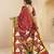 rust color malai crepe art silk designer digital printed ethnic partywear saree