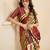 rust color malai crepe art silk designer digital printed ethnic partywear saree