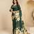 green color malai crepe art silk designer digital printed ethnic partywear saree