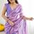 purple color georgette fabric designer fancy printed bollywood style ceremonial saree