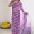 purple color georgette fabric designer fancy printed bollywood style ceremonial saree