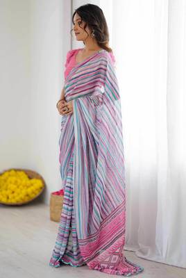 multy georgette fancy printed style ceremonial saree 4