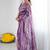 violet color georgette fabric designer fancy printed bollywood style ceremonial saree