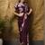 wine color silk blend blend crepe fabric beautiful ready to wear partywear saree