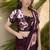 wine color silk blend blend crepe fabric beautiful ready to wear partywear saree