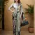 steel grey color silk blend blend crepe fabric beautiful ready to wear partywear saree