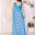 sky blue color moss satin patta designer flower printed ceremonial saree