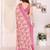 pink color moss satin patta designer flower printed ceremonial saree