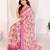 pink color moss satin patta designer flower printed ceremonial saree