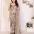 beige color moss satin patta flower printed ceremonial saree
