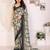 black color moss satin patta designer flower printed ceremonial saree