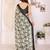 black color moss satin patta designer flower printed ceremonial saree