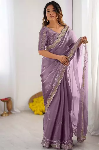 onion burbery silk blend blend embroidered saree ceremonial looks