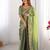 green color burbery silk blend blend fabric designer embroidered saree for ceremonial looks