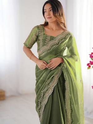 green burbery silk blend blend embroidered saree ceremonial looks 3