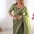 green color burbery silk blend blend fabric designer embroidered saree for ceremonial looks