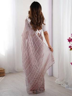 maroon zimmy choo embroidered saree ceremonial looks 2