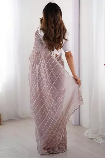 maroon zimmy choo embroidered saree ceremonial looks