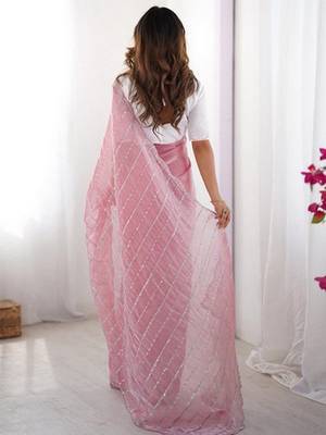 pink zimmy choo embroidered saree ceremonial looks 2