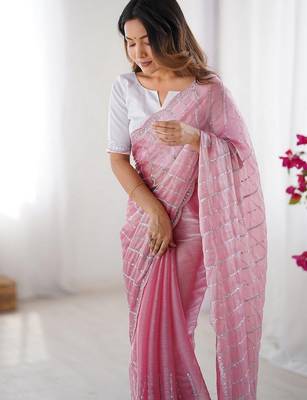 pink zimmy choo embroidered saree ceremonial looks 3