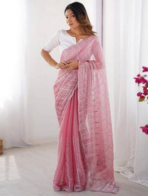 pink zimmy choo embroidered saree ceremonial looks 4