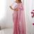 pink color zimmy choo fabric designer embroidered saree for ceremonial looks