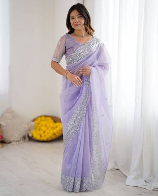 lavender art silk blend blend embroidered saree ceremonial looks 1