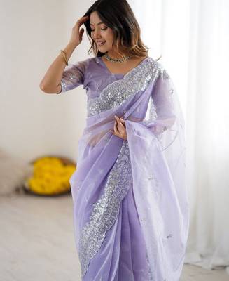lavender art silk blend blend embroidered saree ceremonial looks 3