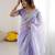 lavender color art silk blend blend fabric designer embroidered saree for ceremonial looks