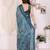 morpich color moss satin patta fabric designer printed saree