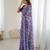 lavender color moss satin patta printed ethnic partywear saree