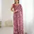 pink color moss satin patta printed ethnic partywear saree