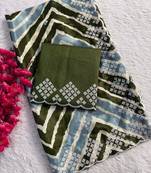 chiffon lehriya design saree with heavy thread & sequins work and mono banglori blouse