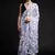 blue chinon prinnted ready to wear saree