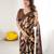coffee color moss satin patta stylish partywear saree