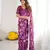purple color moss satin patta stylish partywear saree