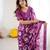 purple color moss satin patta stylish partywear saree