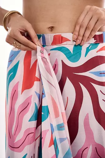 multy chinon digital printed ready to wear saree