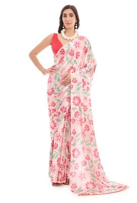 multy chinon digital printed ready to wear saree 1