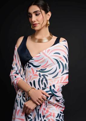 multy chinon digital printed ready to wear saree 2