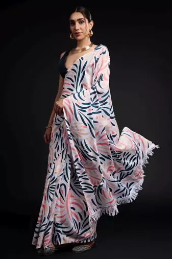 multy chinon digital printed ready to wear saree