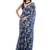 blue color chinon fabric designer digital printed ready to wear saree