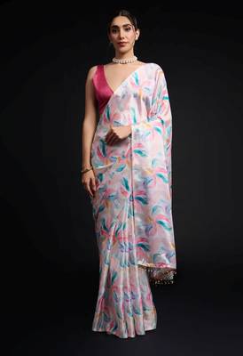 multy chinon digital printed ready to wear saree 1